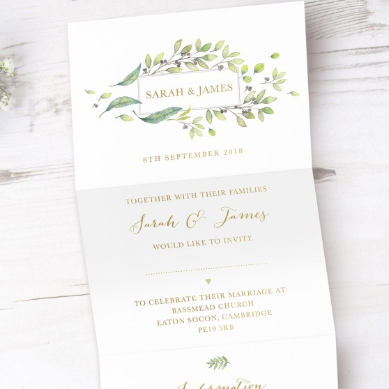 'Arabella' Folded Foil Invite