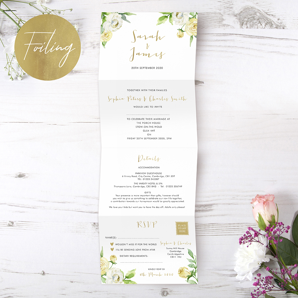 'Daphne' Folded Foil Invite