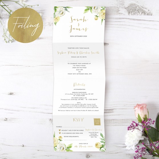 'Daphne' Folded Foil Invite