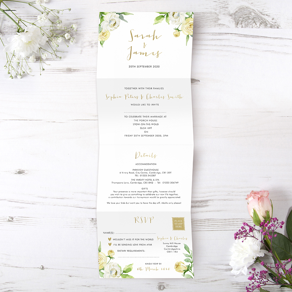 'Daphne' Folded Foil Invite