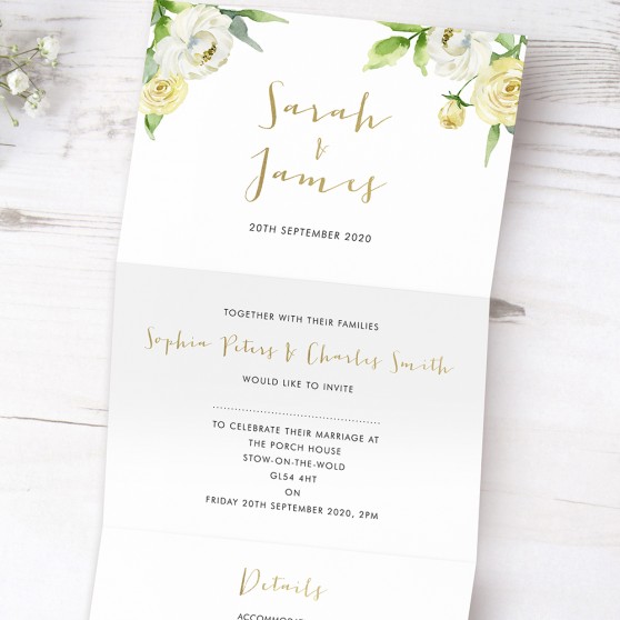 'Daphne' Folded Foil Invite