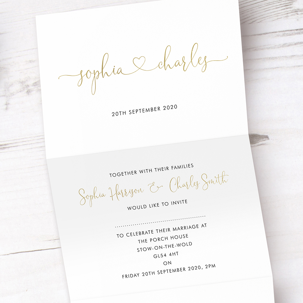 'Edward' Folded Foil Invite