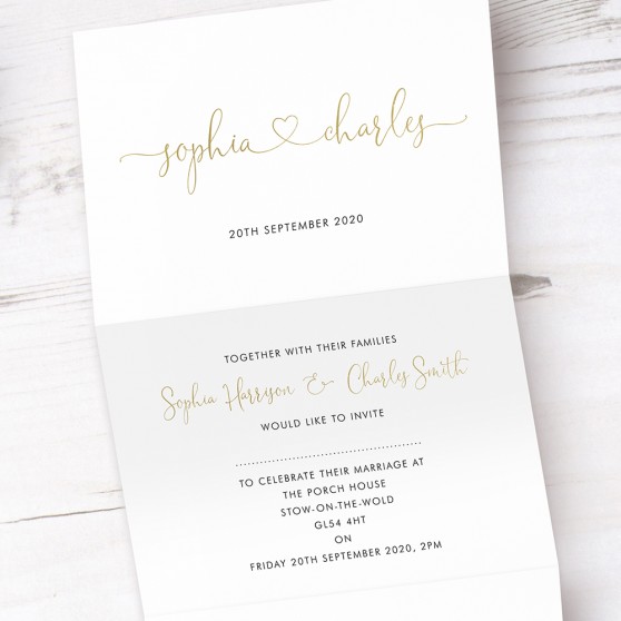 'Edward' Folded Foil Invite