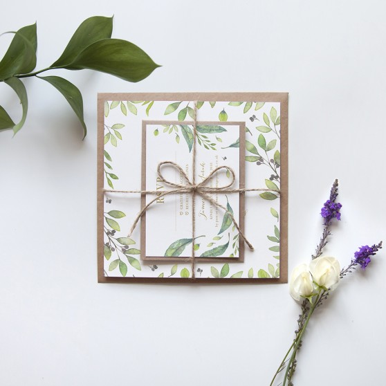 'Arabella' Square Foil Invitation