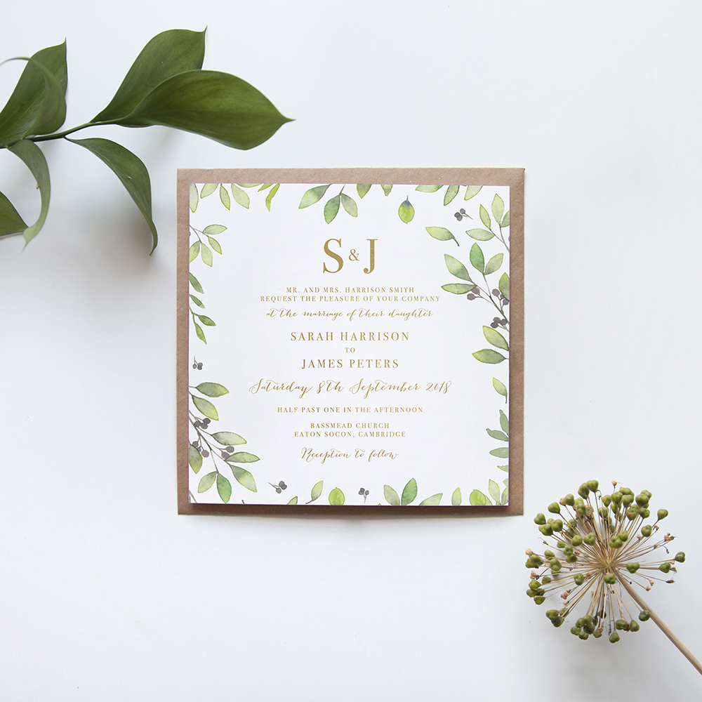 'Arabella' Square Foil Invitation
