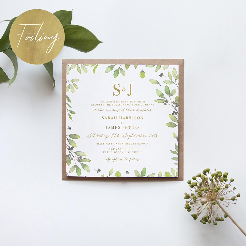 'Arabella' Square Foil Invitation
