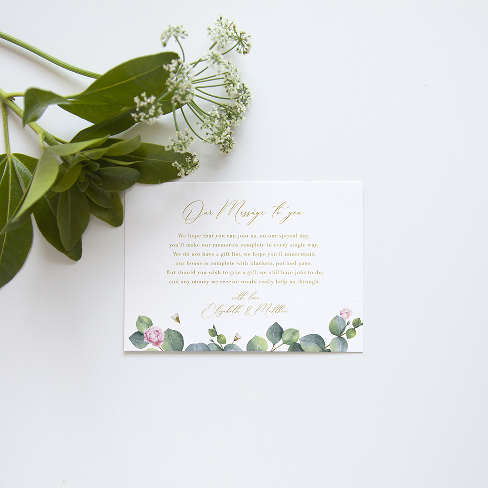 'Eucalyptus Blush' Square Foil Invitation