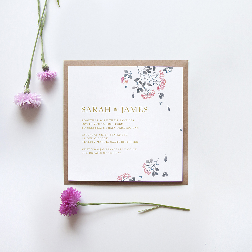 'Felicity' Square Foil Invitation
