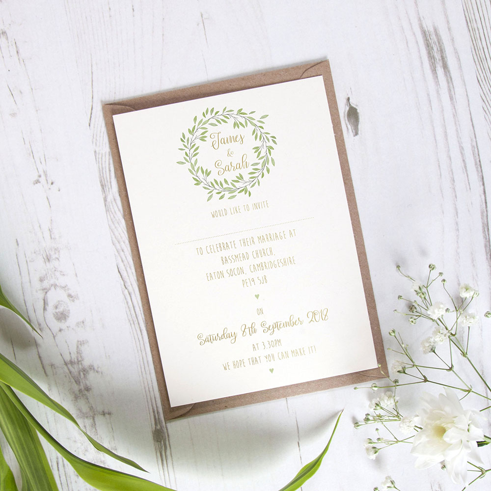 'Autumn Green' Standard Foil Invite