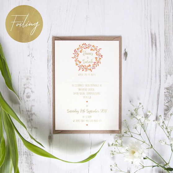 'Autumn Orange' Standard Foil Invite