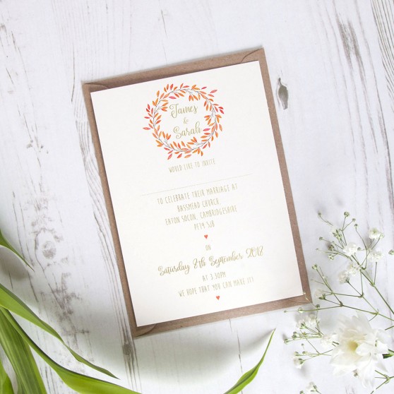 'Autumn Orange' Standard Foil Invite