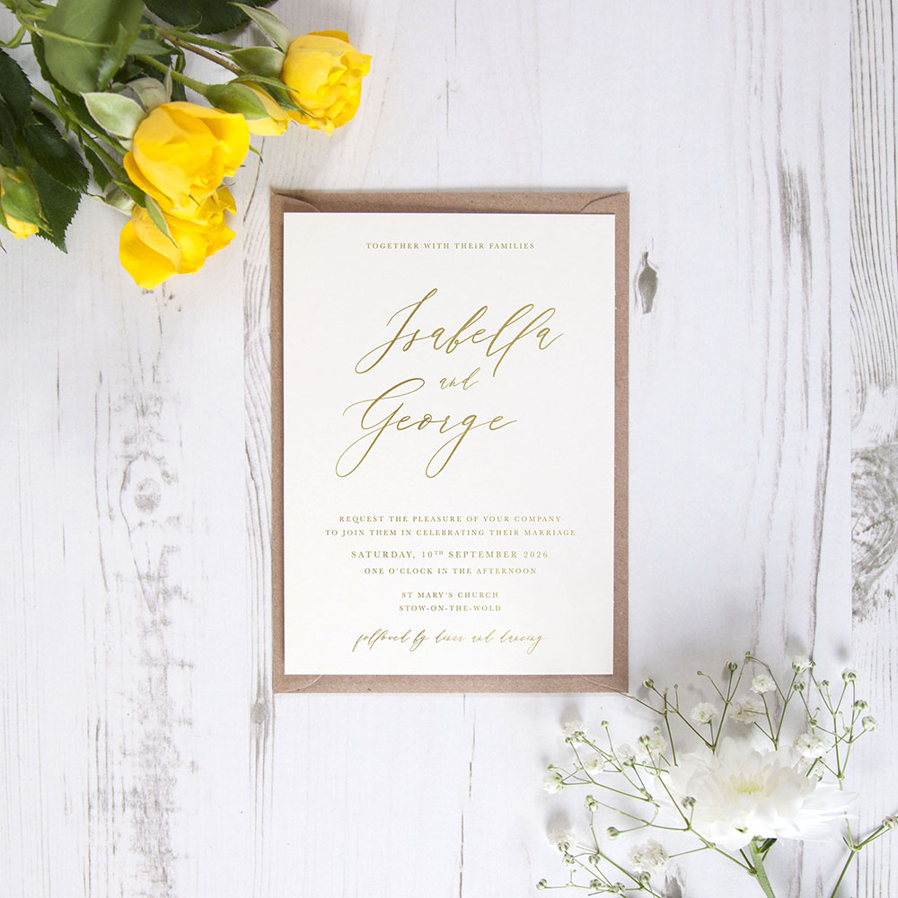 'Calligraphy 4' Standard Foil Invite