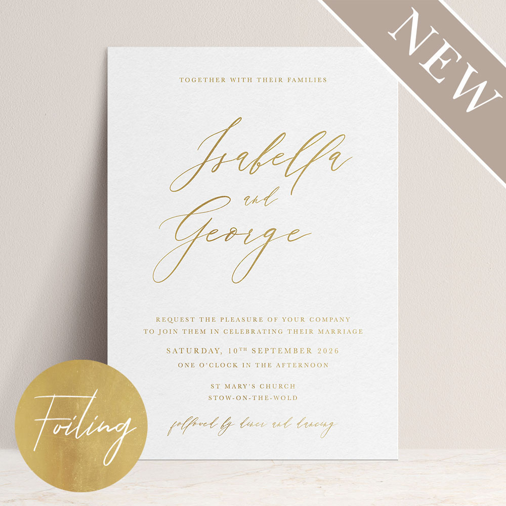 'Calligraphy 4' Standard Foil Invite