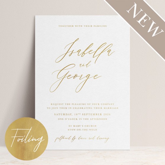 'Calligraphy 4' Standard Foil Invite