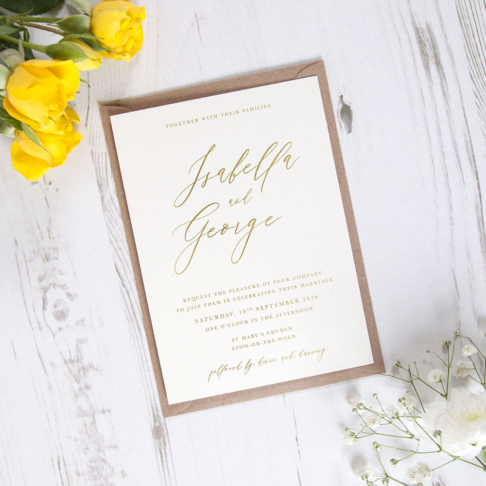 'Calligraphy 4' Standard Foil Invite