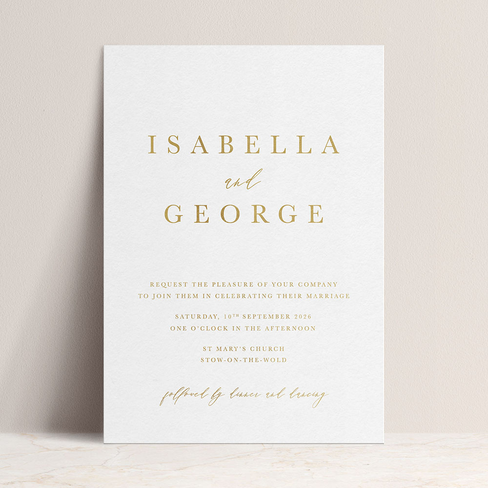 'Calligraphy 7' Standard Foil Invite