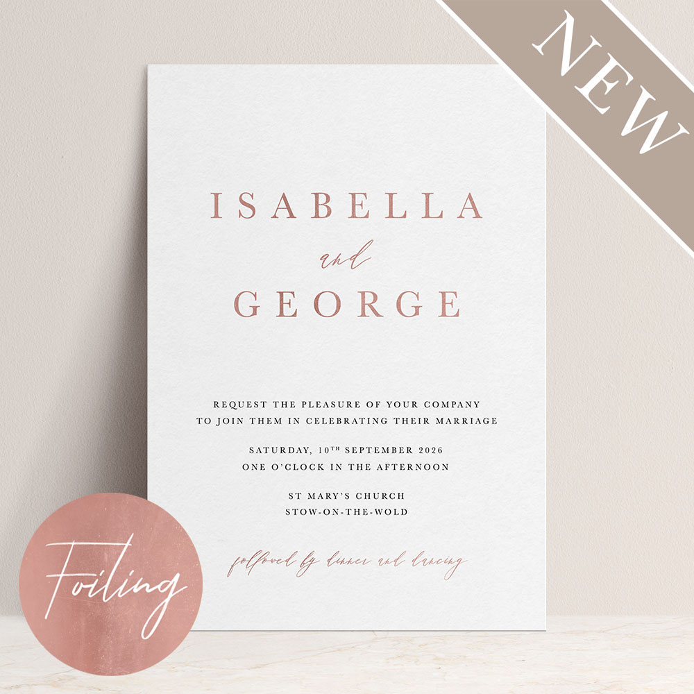 'Calligraphy 7' Standard Foil Invite