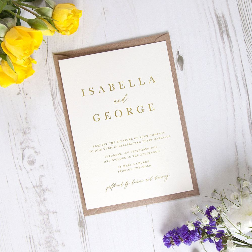 'Calligraphy 7' Standard Foil Invite