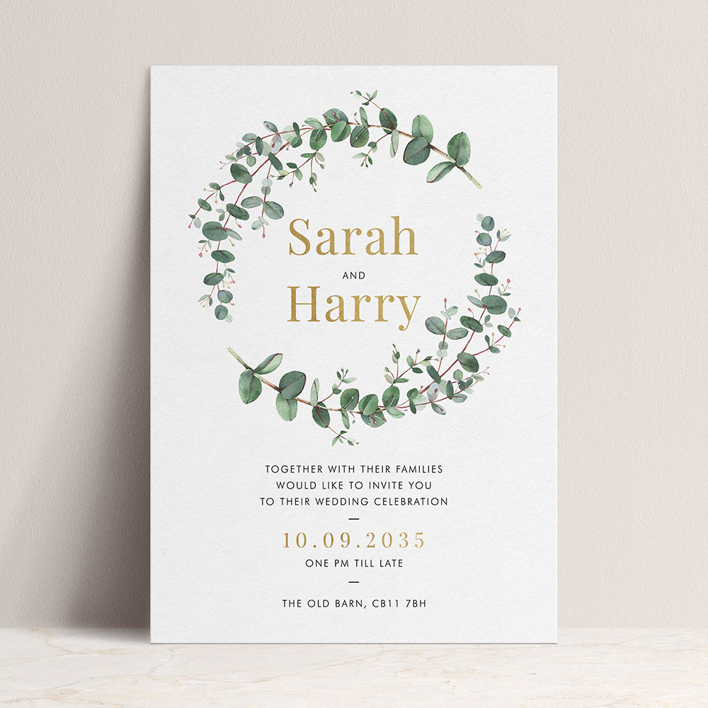 'Campagna Eucalyptus CP01' Standard Foil Invite