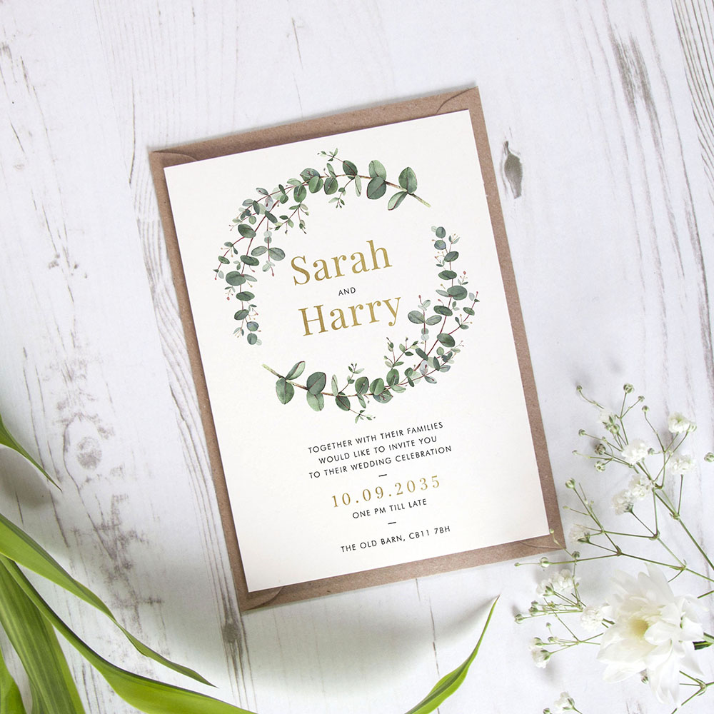 'Campagna Eucalyptus CP01' Standard Foil Invite