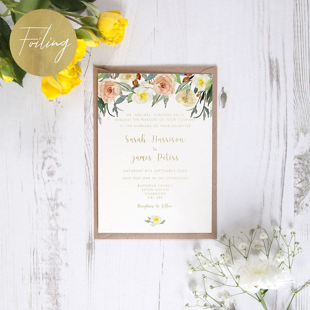 'Dahlia Rose' Standard Foil Invite