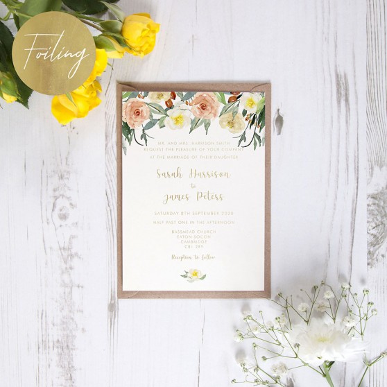 'Dahlia Rose' Standard Foil Invite