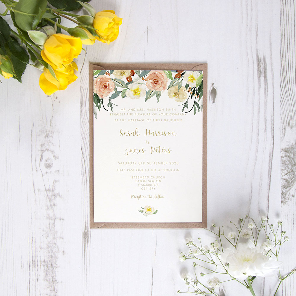 'Dahlia Rose' Standard Foil Invite