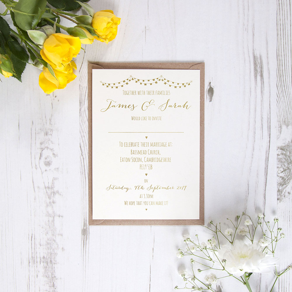 'Flag Bunting' Standard Foil Invite