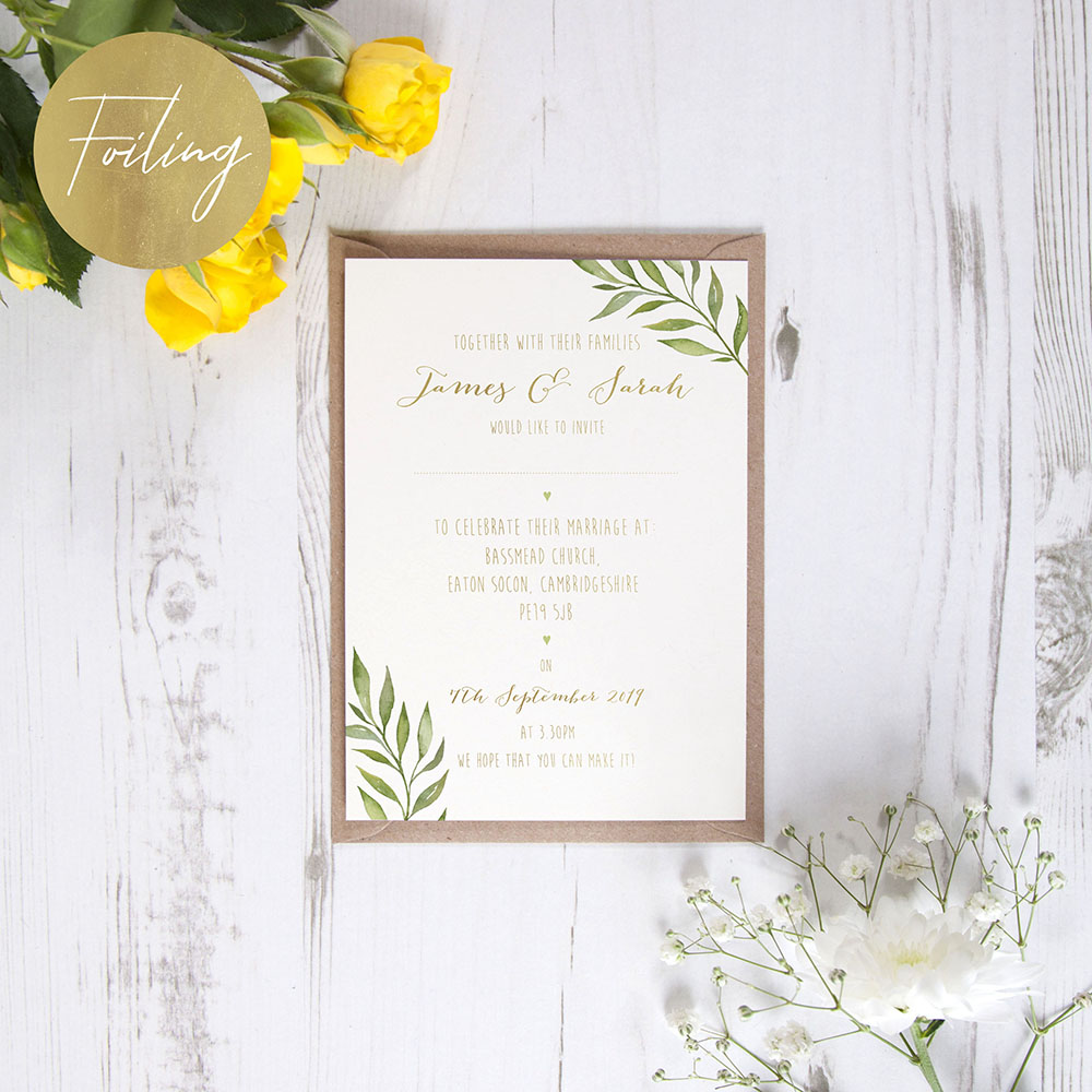 'Green Leaf' Standard Foil Invite