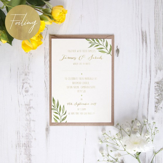 'Green Leaf' Standard Foil Invite