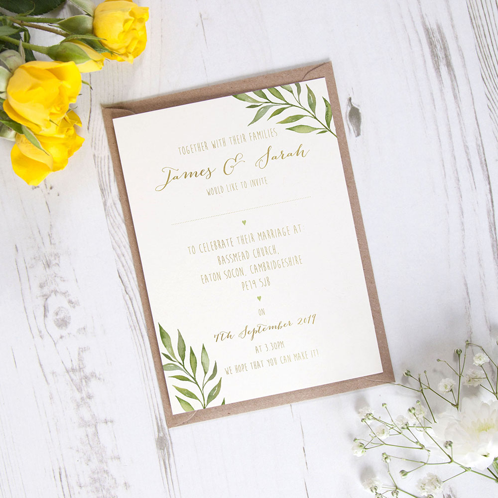 'Green Leaf' Standard Foil Invite