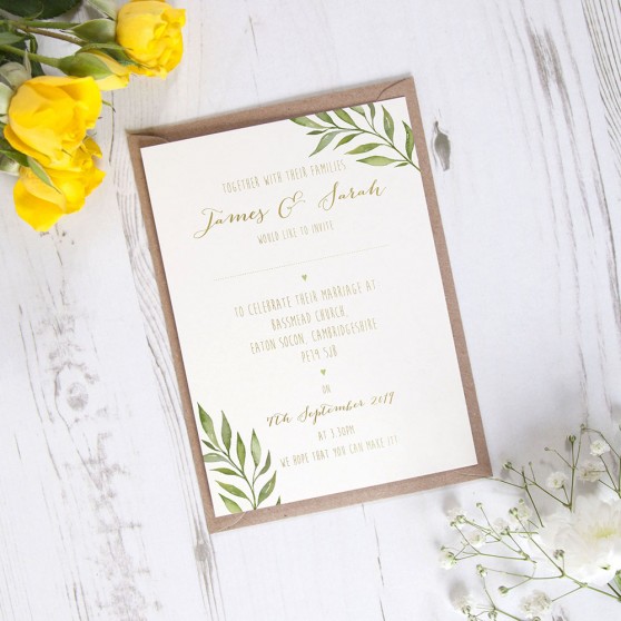'Green Leaf' Standard Foil Invite