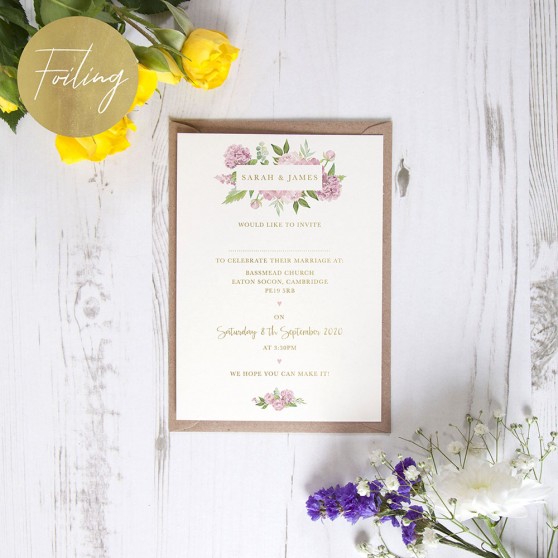 'Hydrangea' Standard Foil Invite