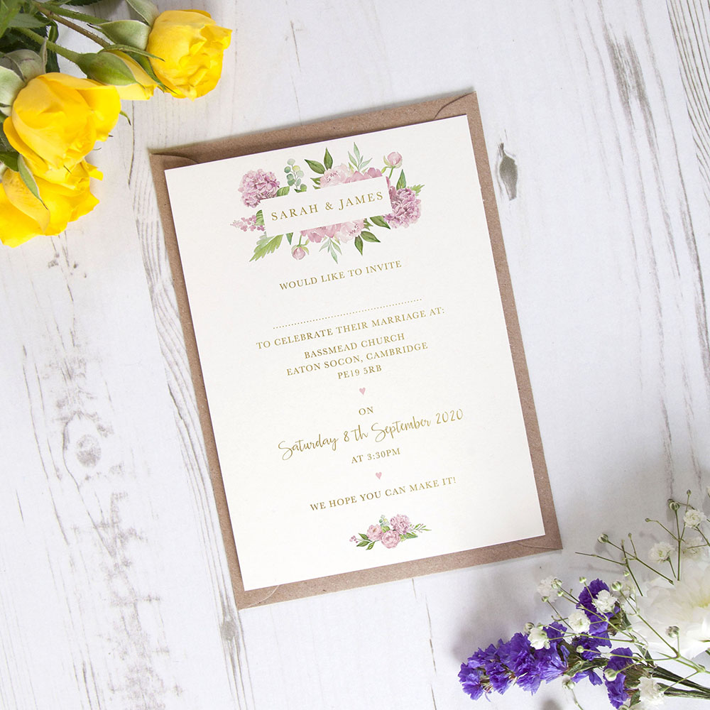 'Hydrangea' Standard Foil Invite