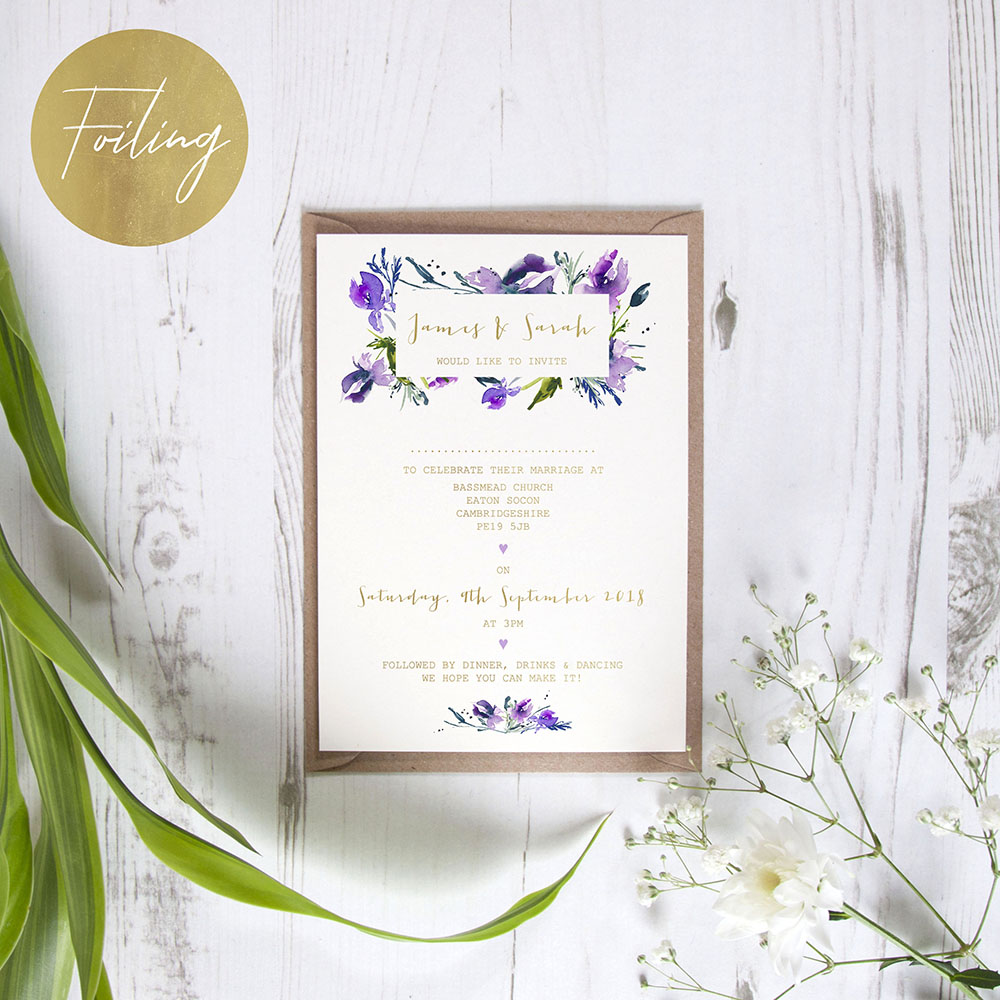 'Midnight Iris' Standard Foil Invite