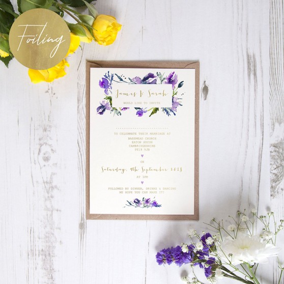 'Midnight Iris' Standard Foil Invite