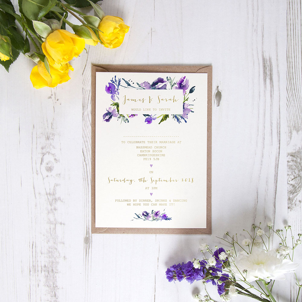 'Midnight Iris' Standard Foil Invite