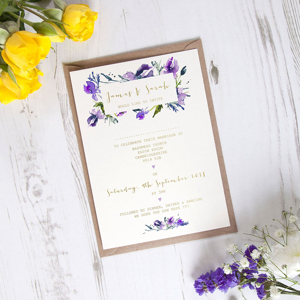 'Midnight Iris' Standard Foil Invite
