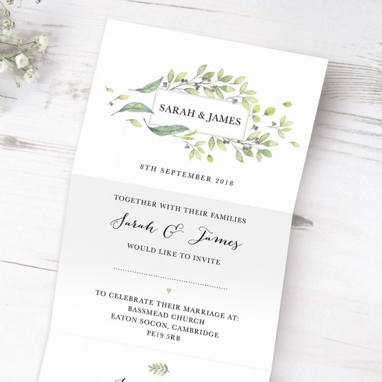 'Arabella' Folded Invite Sample
