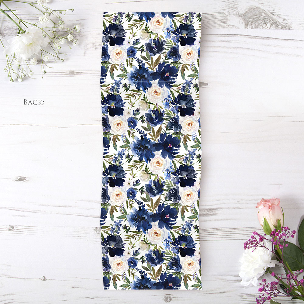 'Blue Velvet' Folded Wedding Invitation