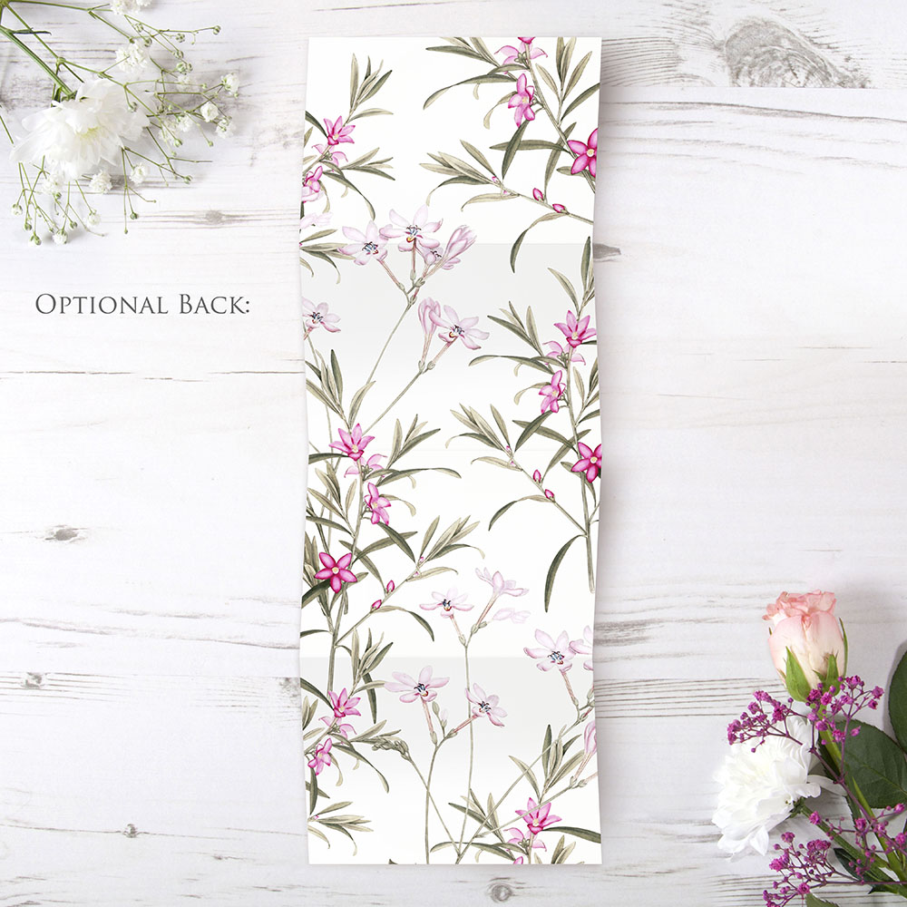 'Pink Botanical' Folded Foil Invitation