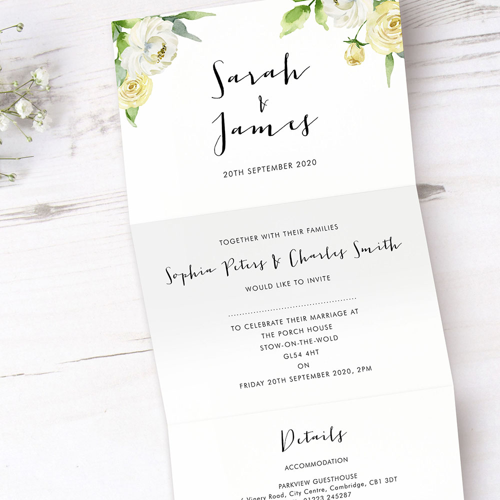 'Daphne' Folded Wedding Invitation Sample