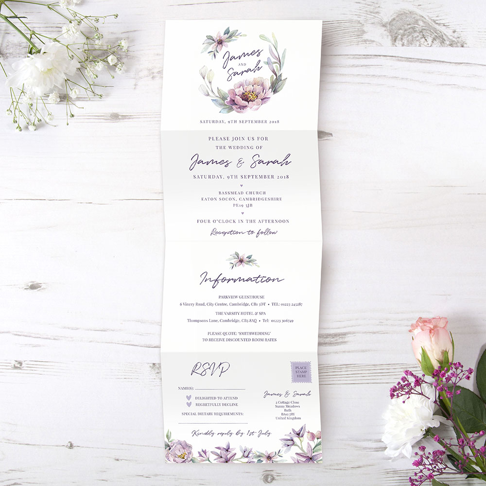 'Henrietta Dawn' Folded Invite
