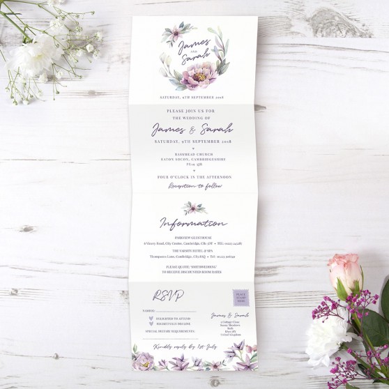 'Henrietta Dawn' Folded Invite Sample