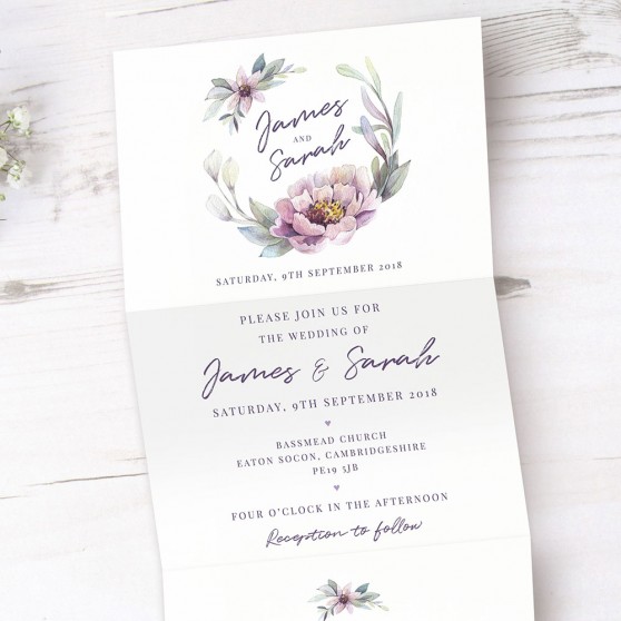 'Henrietta Dawn' Folded Invite Sample
