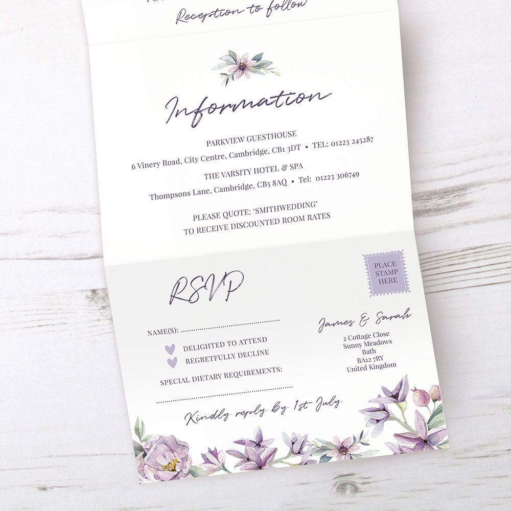 'Henrietta Dawn' Folded Invite