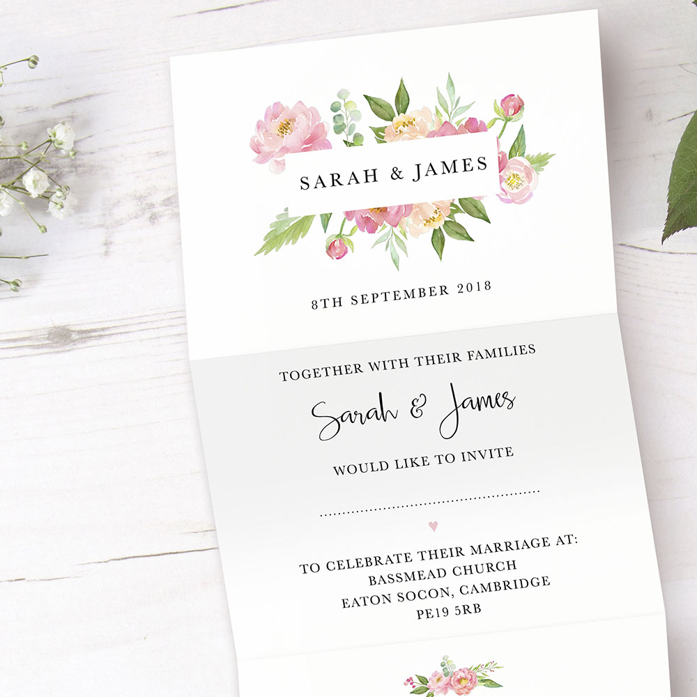 'Peony' Folded Invite