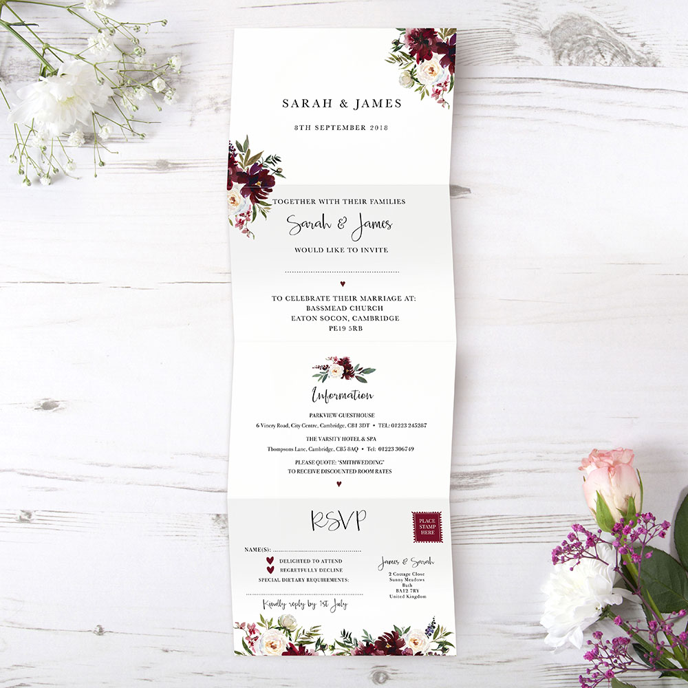 'Red Velvet' Folded Invite