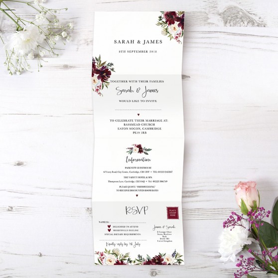 'Red Velvet' Folded Invite Sample