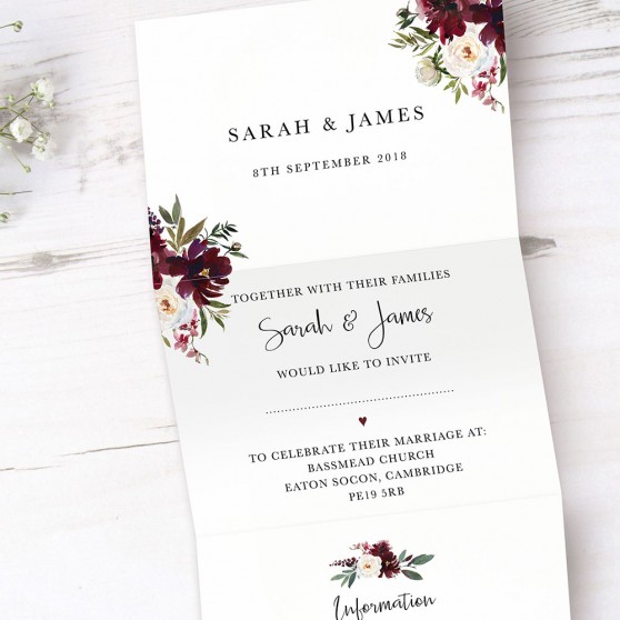'Red Velvet' Folded Invite Sample